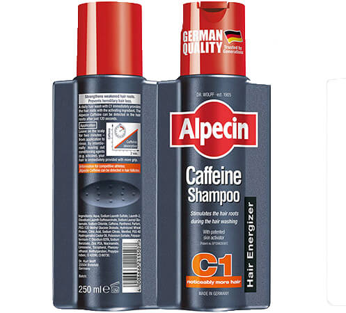 شامپو ضدریزش Caffeine C1 آلپسین حجم ۲۵۰ میلی لیتر