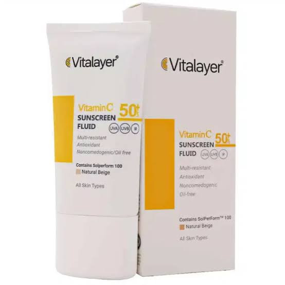 فلوئید ضد آفتاب ویتالیر رنگی (بژ طبیعی) ویتامین C با SPF50 حجم 50 میلی لیتر