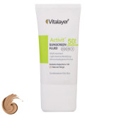 فلوئید ضدآفتاب رنگی ویتالیر مدل Activit SPF 50 مناسب پوست چرب و مختلط