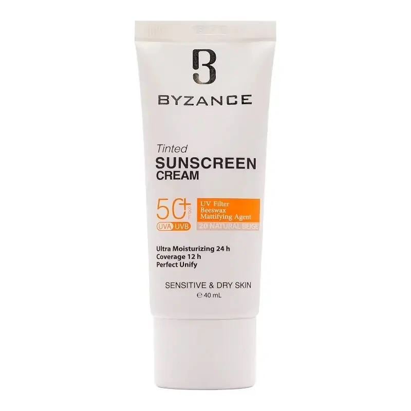 ضد آفتاب بیزانس پوست خشک و حساس رنگ شماره ۲۰ بژ طبیعی SPF 50