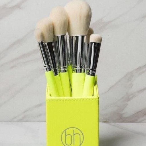 ست براش 12 تیکه بی اچ رنگ لیمویی BH Cosmetics Brush Set 12pcs