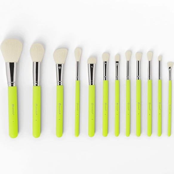 ست براش 12 تیکه بی اچ رنگ لیمویی BH Cosmetics Brush Set 12pcs